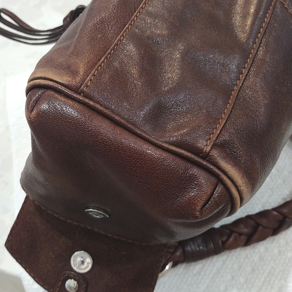 Francesco Biasia Hobo Bag Rich Soft Brown Leather / Suede - Picture 15 of 16